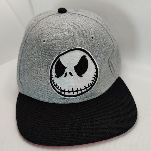 Nightmare Before Christmas Hat Jack Skellington Snapback Cap Gray and Red Disney - Picture 2 of 9